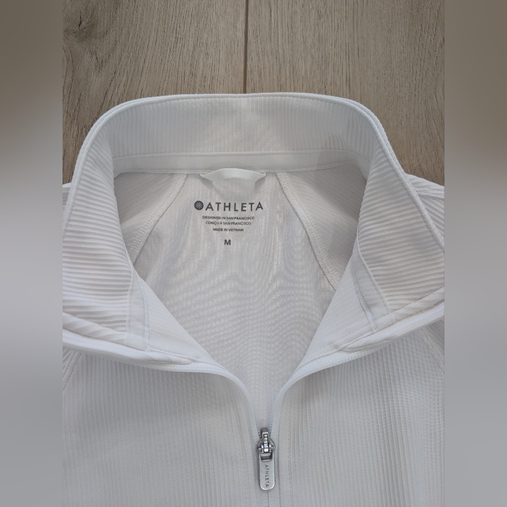 Athleta Salutation Ribbed Jacket in white - Picture 2 of 11